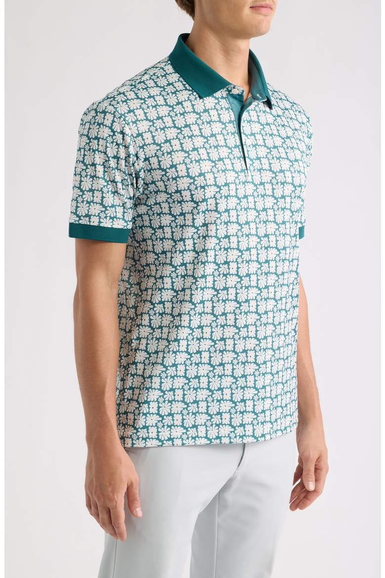 Sun Floral Piqué Performance Golf Polo, Alternate, color, ATLANTIC DEEP