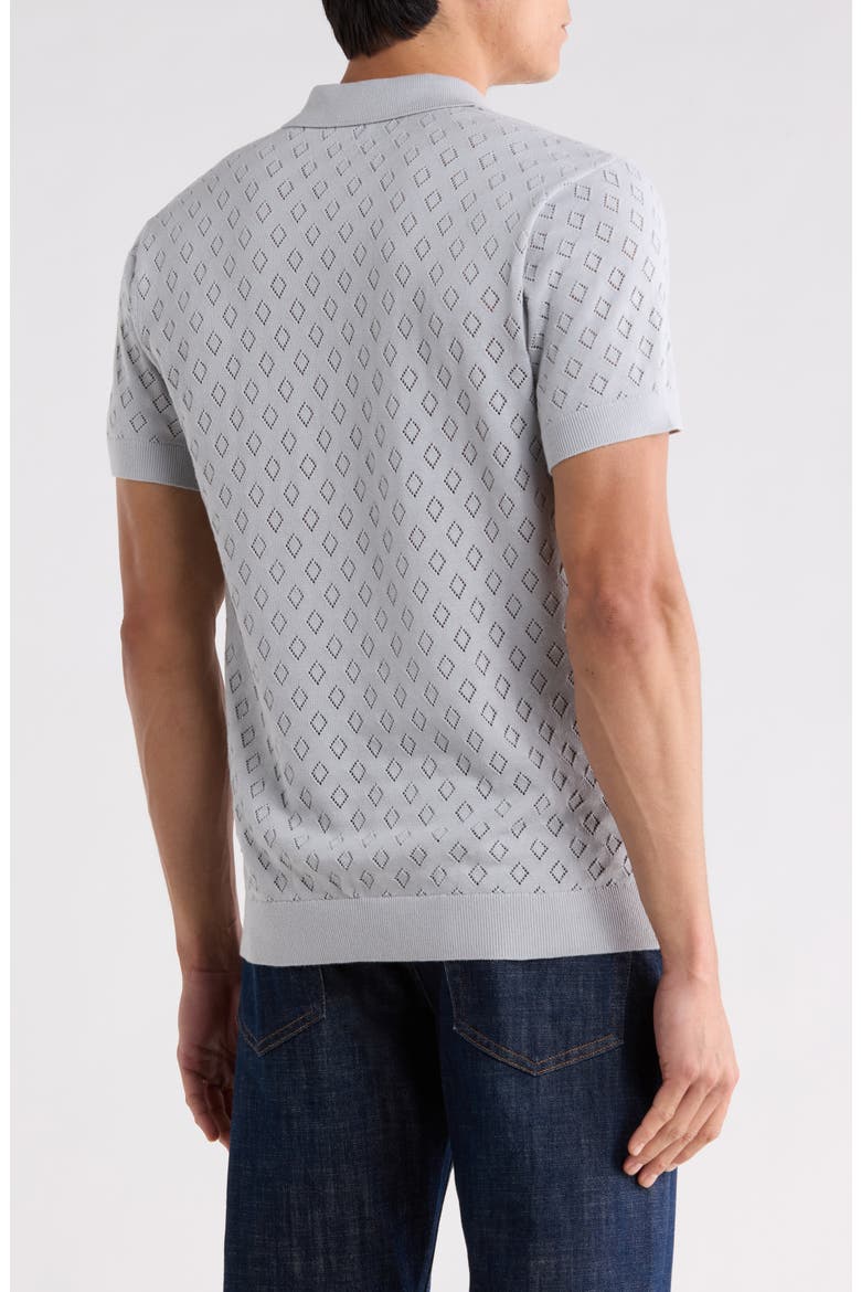 Pointelle Knit Johnny Collar Polo, Alternate, color, HIGH RISE