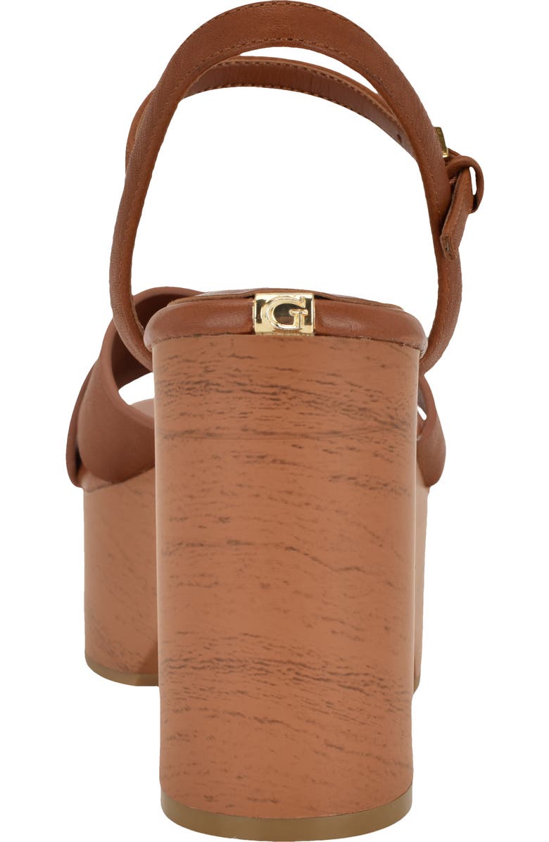 GUESS Qeelin Ankle Strap Platform Sandal, Alternate, color, Dark Natural