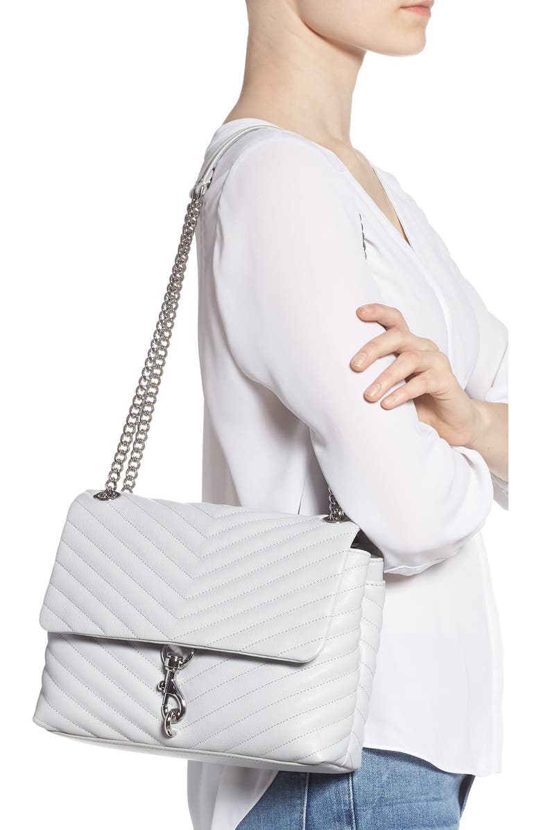 Rebecca Minkoff Edie Metallic Leather Shoulder Bag, Alternate, color,