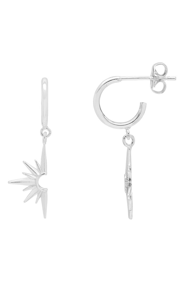 Estella Bartlett Half Star Drop Hoop Earrings, Main, color, 