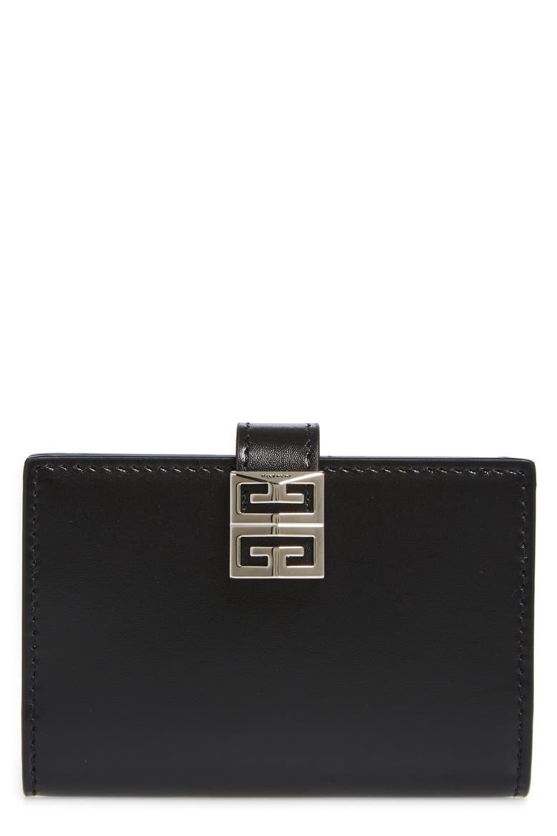 4G Box Leather Card Holder, Main, color, BLACK