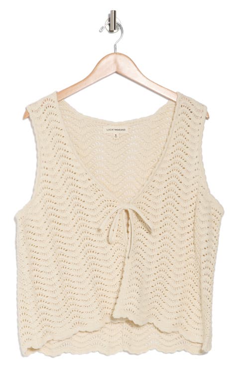 Open Stitch Tie Vest
