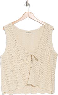 Lucky Brand Open Stitch Tie Vest