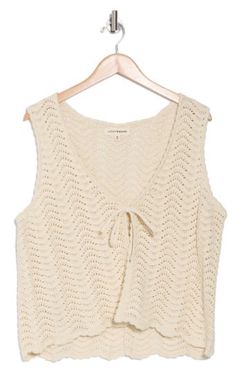 LUCKY BRAND LUCKY BRAND OPEN STITCH TIE VEST