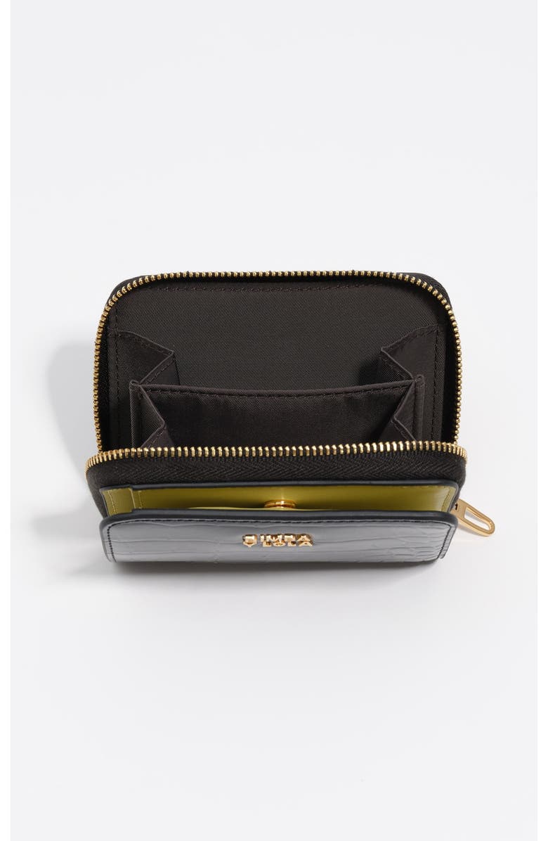 Bimba y Lola Shiny Textured Wallet, Alternate, color, Black