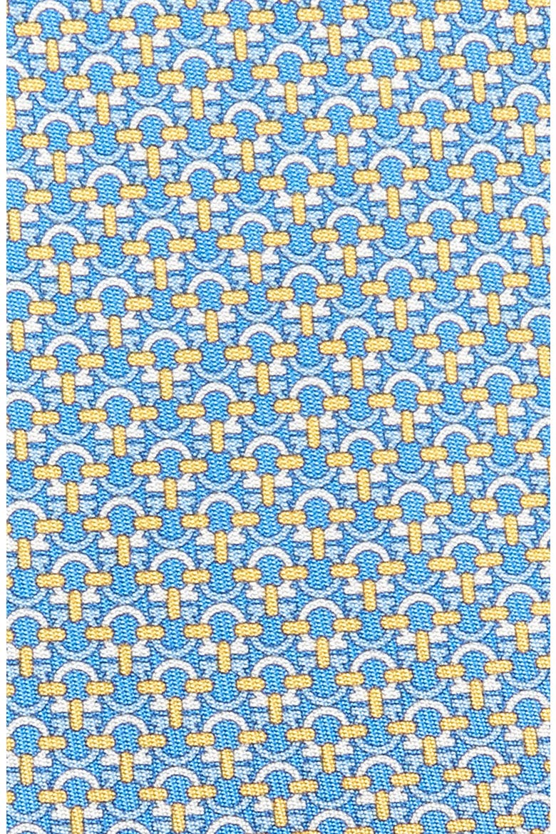 Gancini Pattern Silk Tie, Alternate, color, ROYAL/ GIALLO