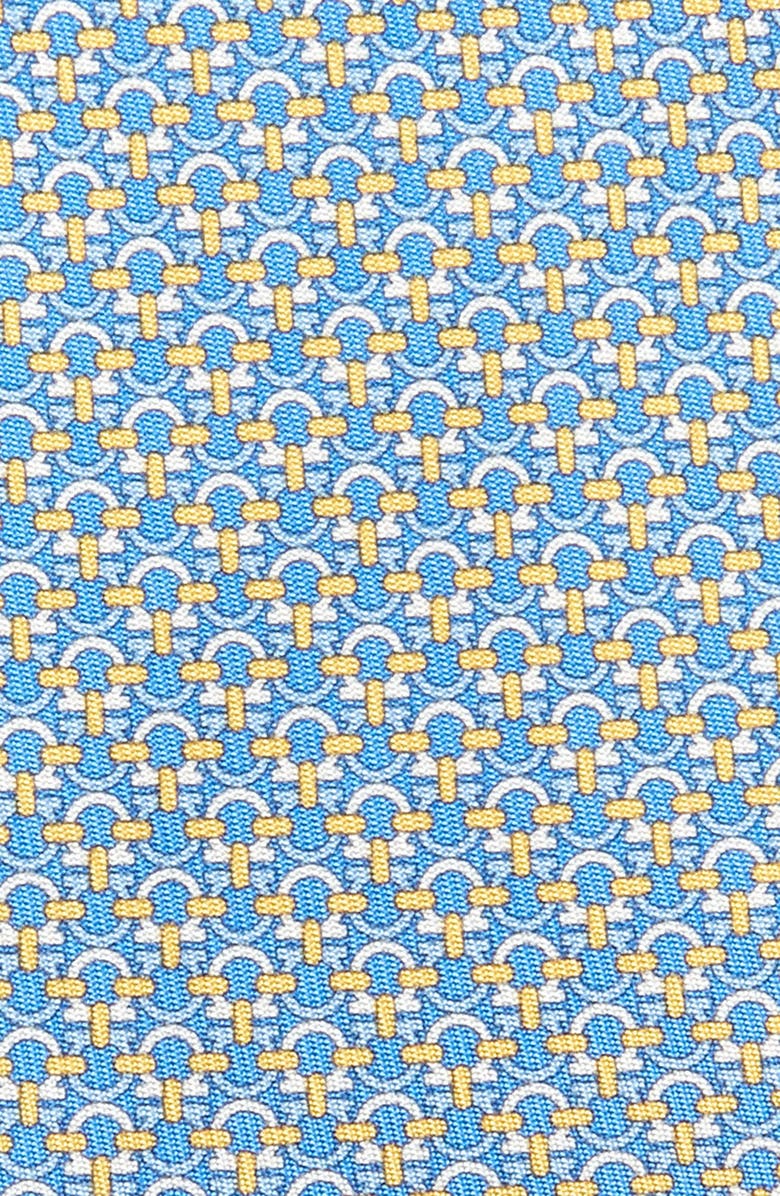 FERRAGAMO Gancini Pattern Silk Tie, Alternate, color, Royal/ Giallo