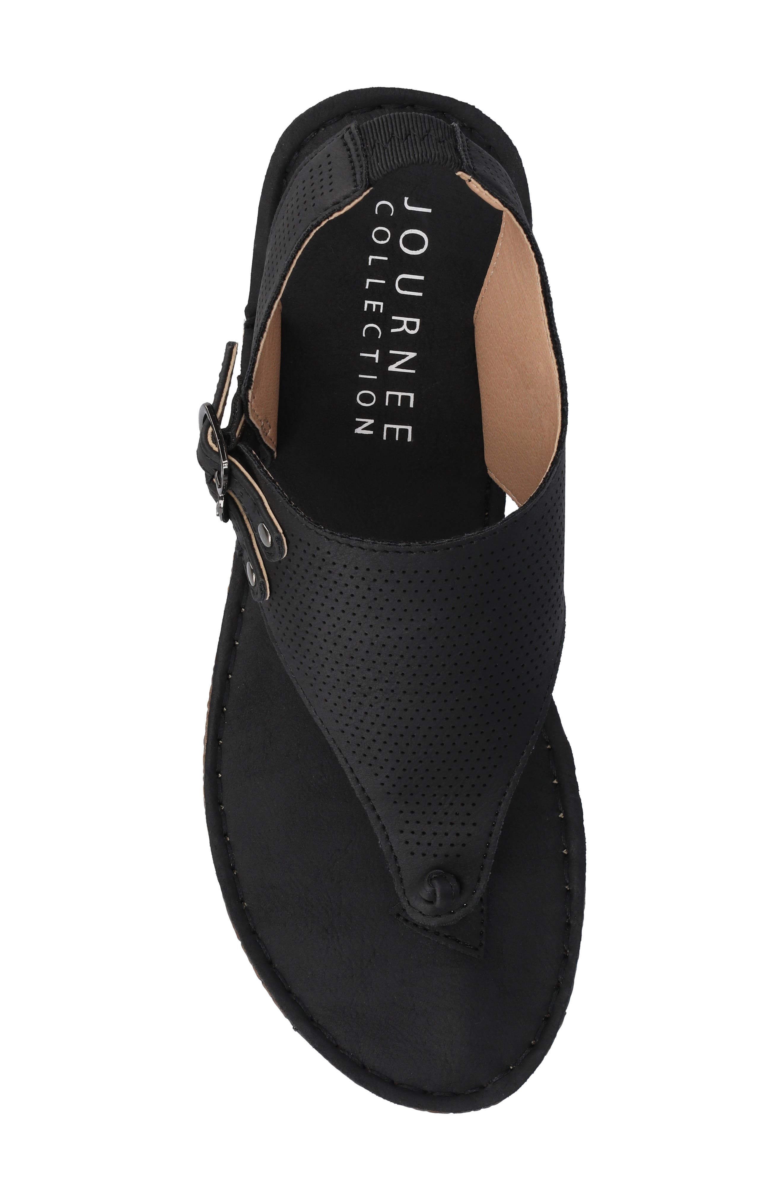 Journee Collection JOURNEE Mckell Wedge Sandal, Alternate, color, Black