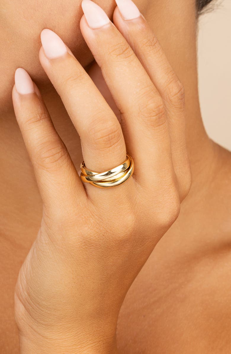 Sterling Forever Elsa Twisted Ring, Alternate, color, Gold