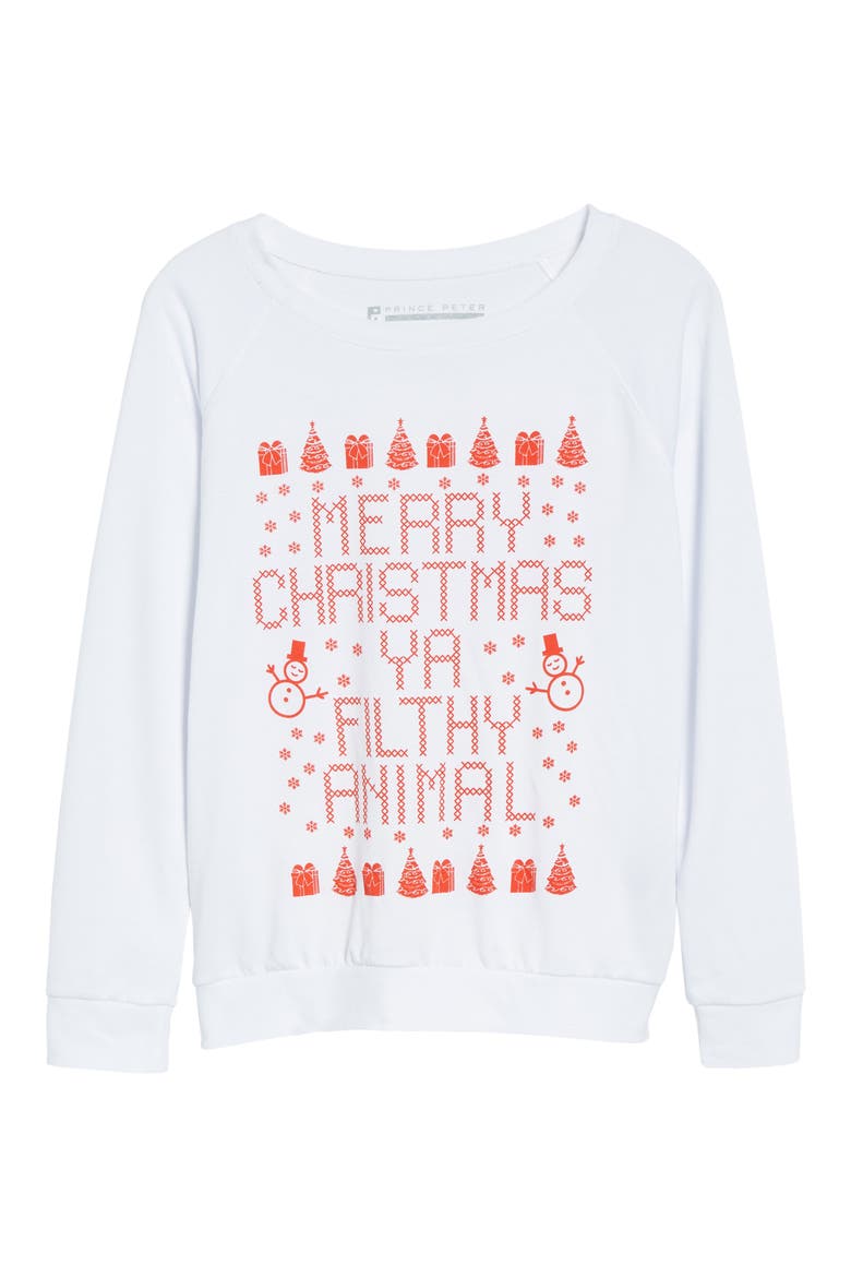 Filthy Animal Pullover, Alternate, color, WHITE