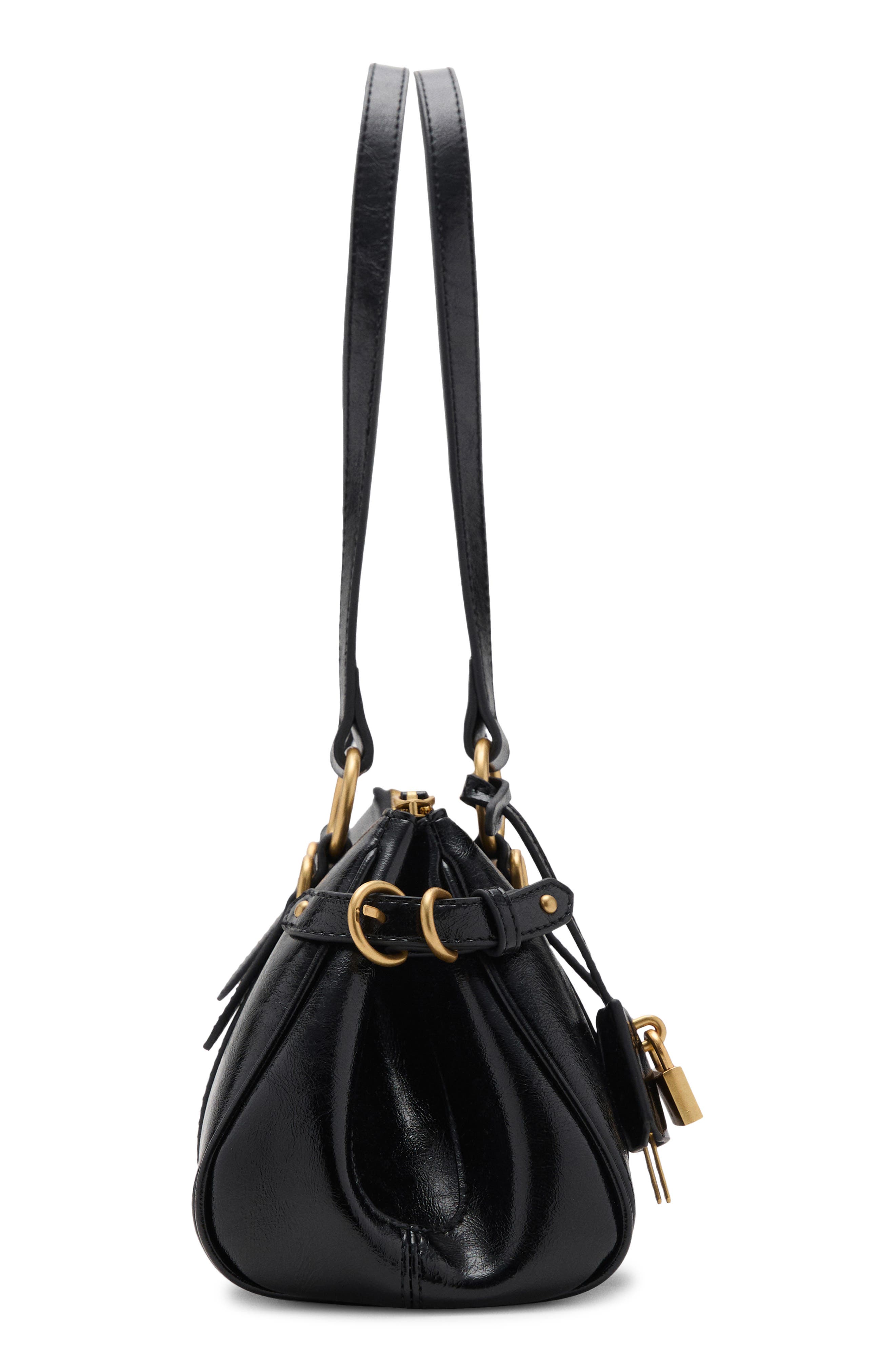 MANGO Faux Leather Bowling Shoulder Bag, Alternate, color, 