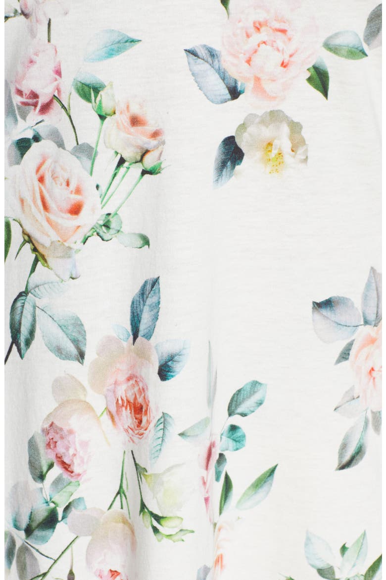 Pia Floral Print Chemise, Alternate, color, IVORY