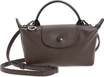 Extra Small Le Pliage Xtra Leather Clutch in Turtledove