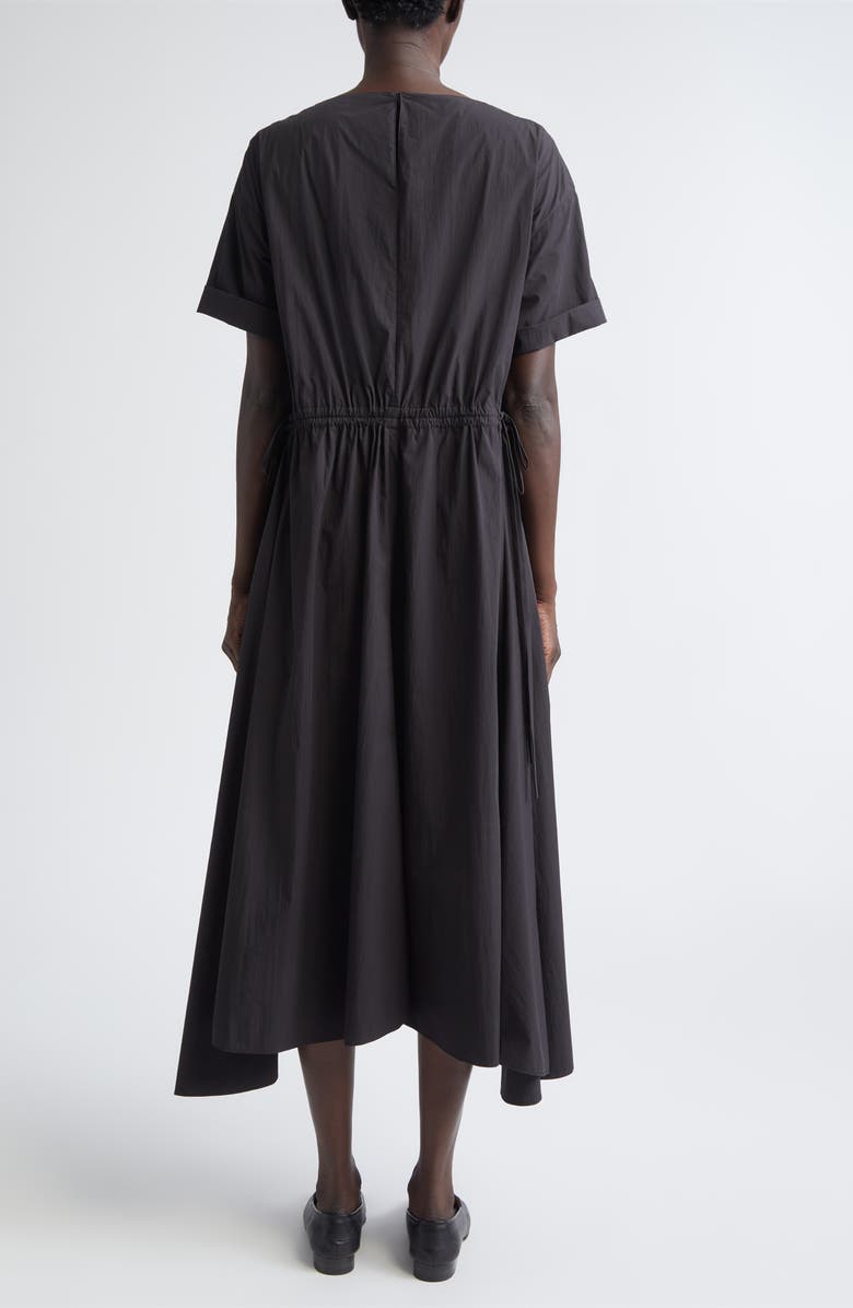 Lafayette 148 New York Travel Cotton Gathered Waist Shift Dress, Alternate, color, Black