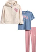 PUMA Kids' Fleece Hoodie, Graphic T-Shirt & Leggings Set
