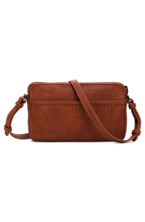 Desigual Medium Embroidered Faux Leather Convertible Wallet In Camel