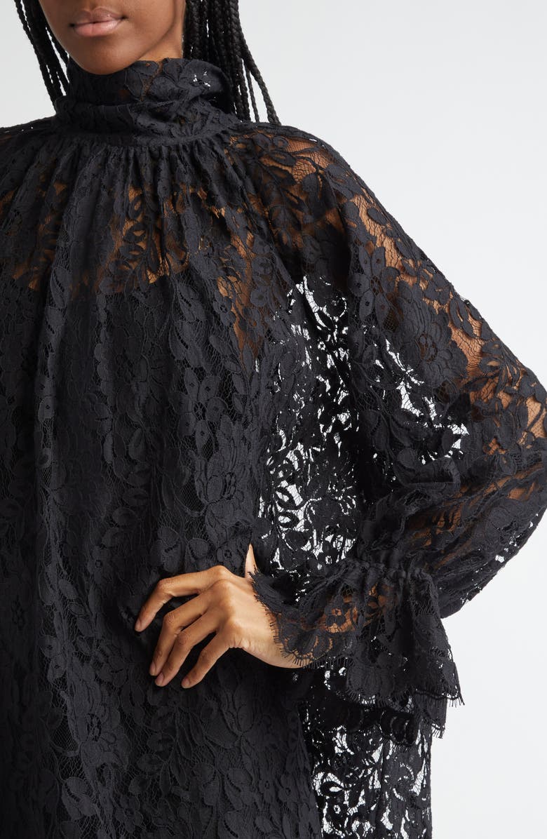 Chloé Tie Neck Long Sleeve Lace Dress, Alternate, color,