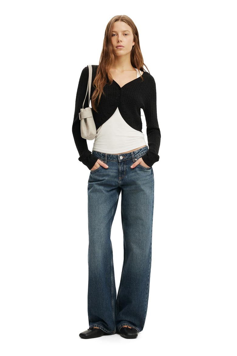 Women's Ls Cable Micro Cardi, Alternate, color, Black