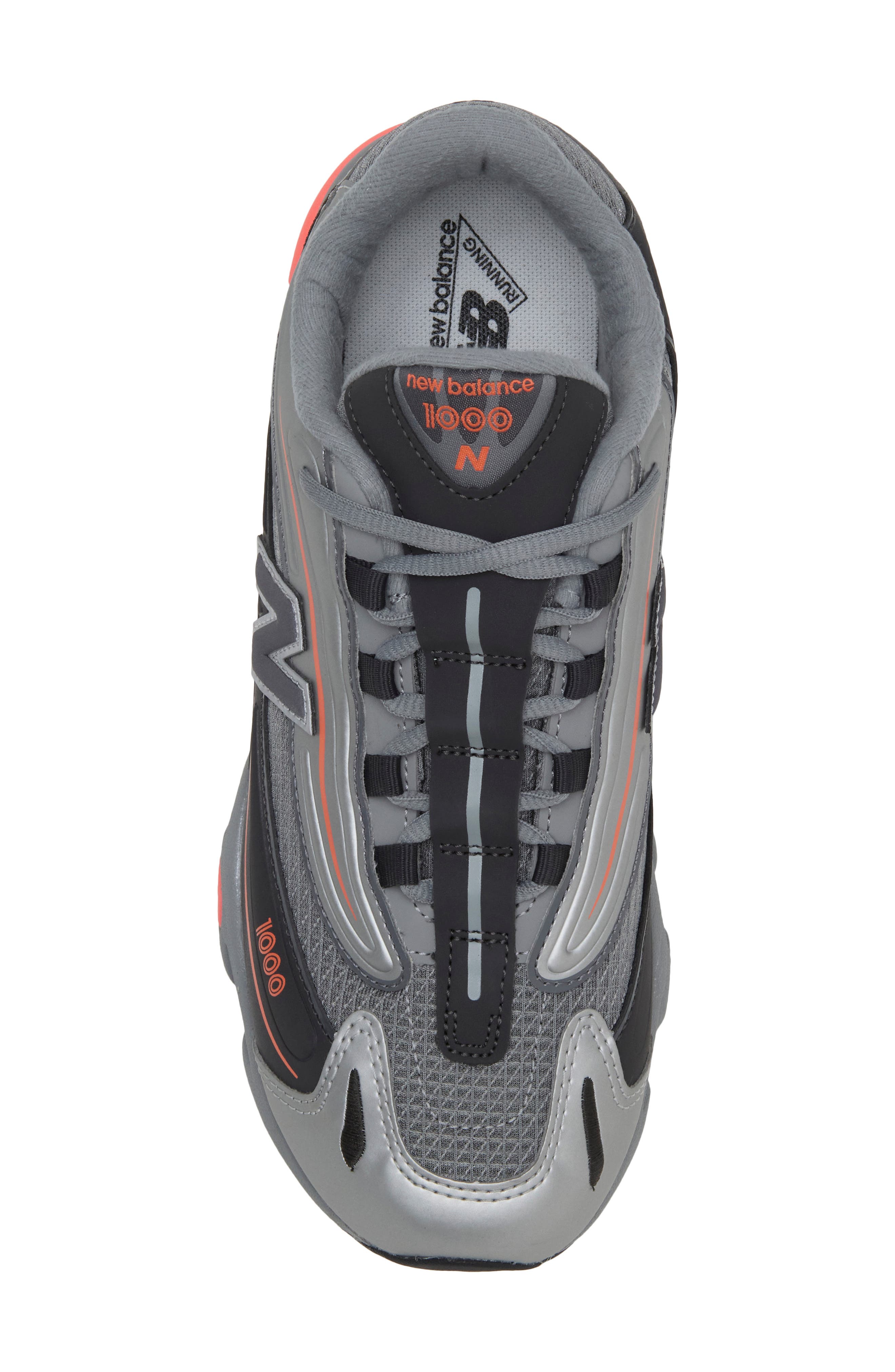 Kids' 1000 Lace Sneaker, Alternate, color, SILVER METALLIC/ TANGERINE
