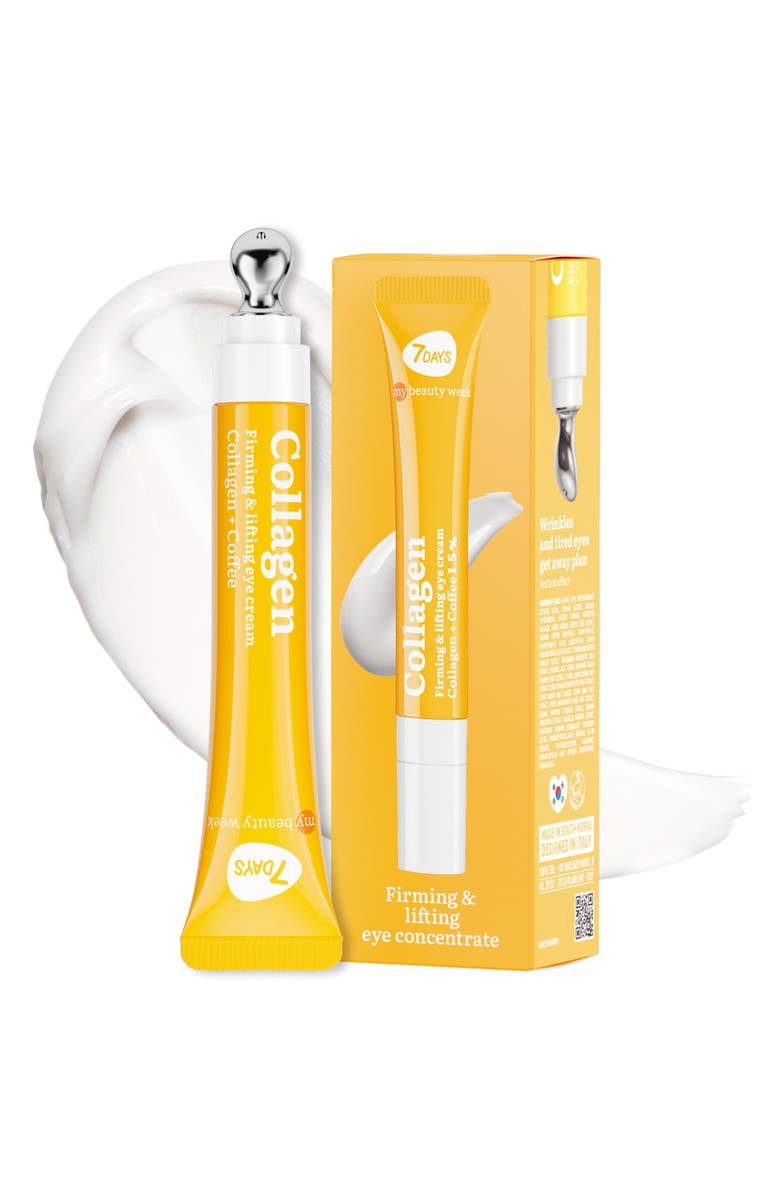 7DAYS Eye Cream with Collagen for Firming and Lifting effect with Cooling Metal Applicator, Main, color, White