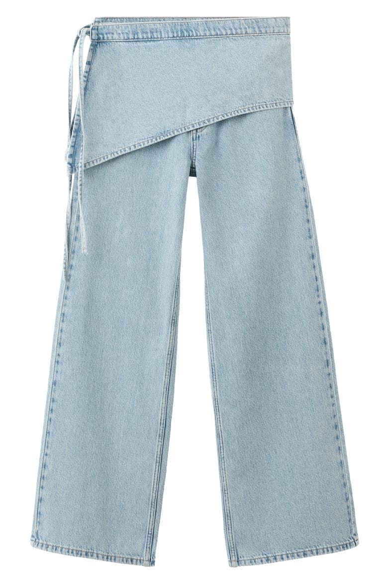 Removable Scarf Wide Leg Jeans, Alternate, color, LIGHT BLUE