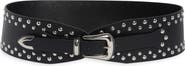 BP. Wide Studded Faux Leather Belt