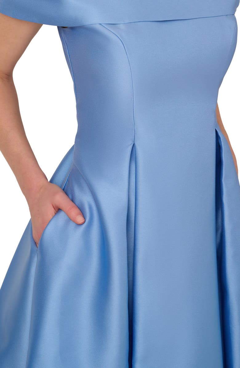 Adrianna Papell Off the Shoulder Mikado Gown, Alternate, color, Bluebell
