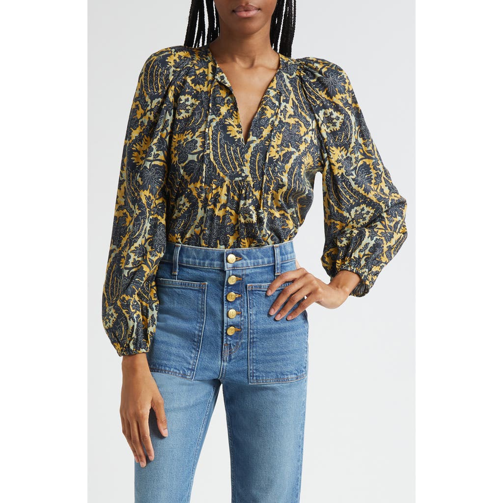 Ulla Johnson Brea Floral Top In Green