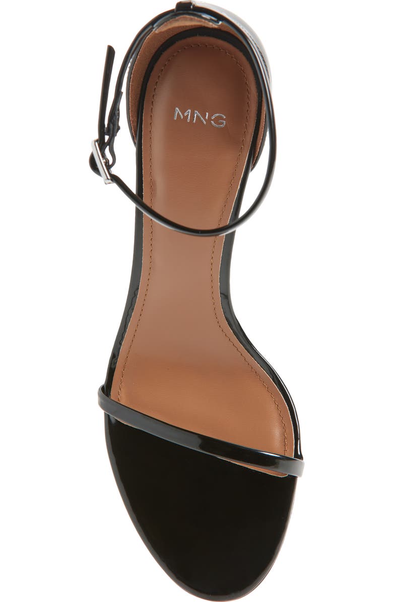 MANGO Fina Ankle Strap Sandal, Alternate, color, Black