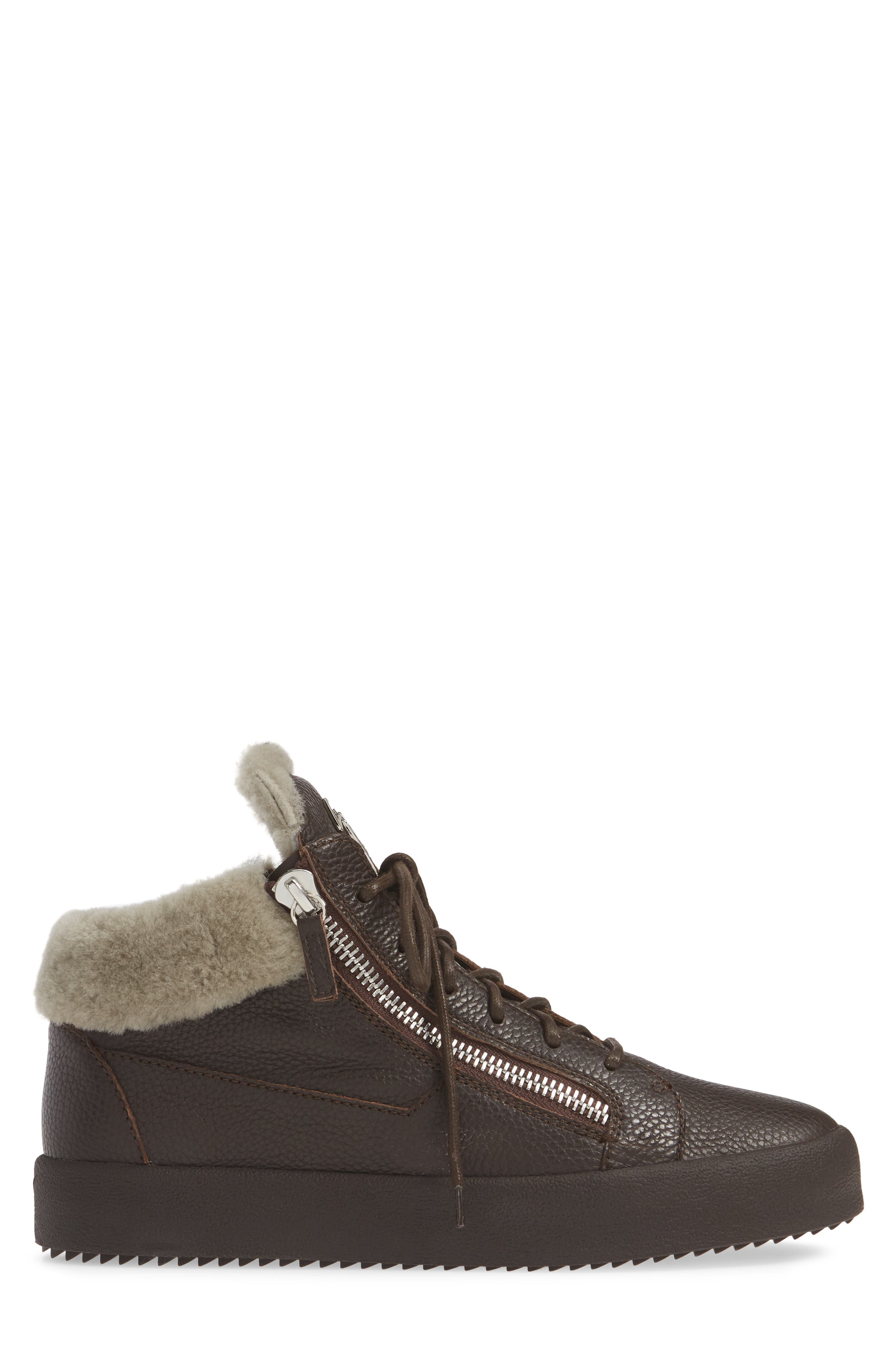 Giuseppe Zanotti Genuine Shearling Sneaker, Alternate, color, 