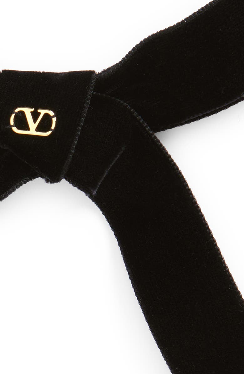 Valentino Garavani Voyage Imaginaire Velvet Bow Hair Clip, Alternate, color, N06 Nero/ Oro