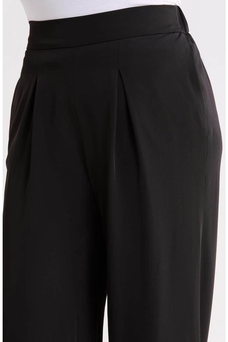 Pleated Pull-On Wide Leg Pants, Alternate, color, ANNE BLACK
