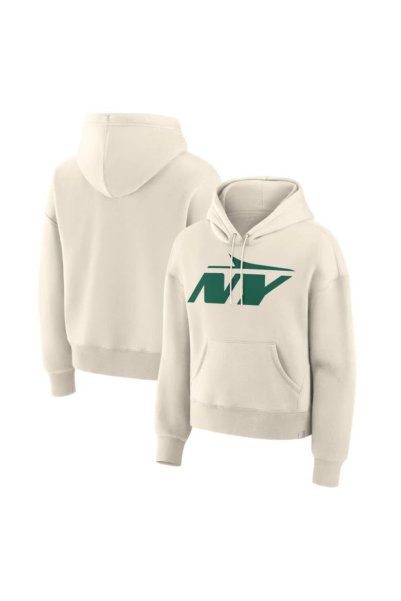 Women's Fanatics Cream New York Jets Dove Legacy Pullover Hoodie, Main, color, Cream