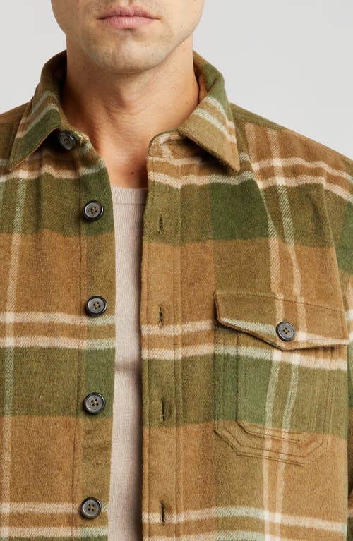 Vintage 1946 Heather Wool-blend Shirt Jacket In Brown