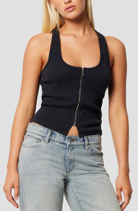Zip Front Bustier Tank