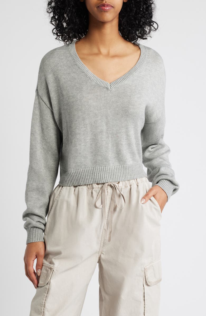 PacSun Cassandra Crop V-Neck Sweater, Main, color,
