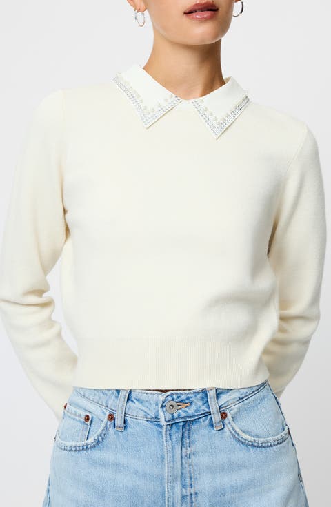 Avea Embellished Collar Sweater
