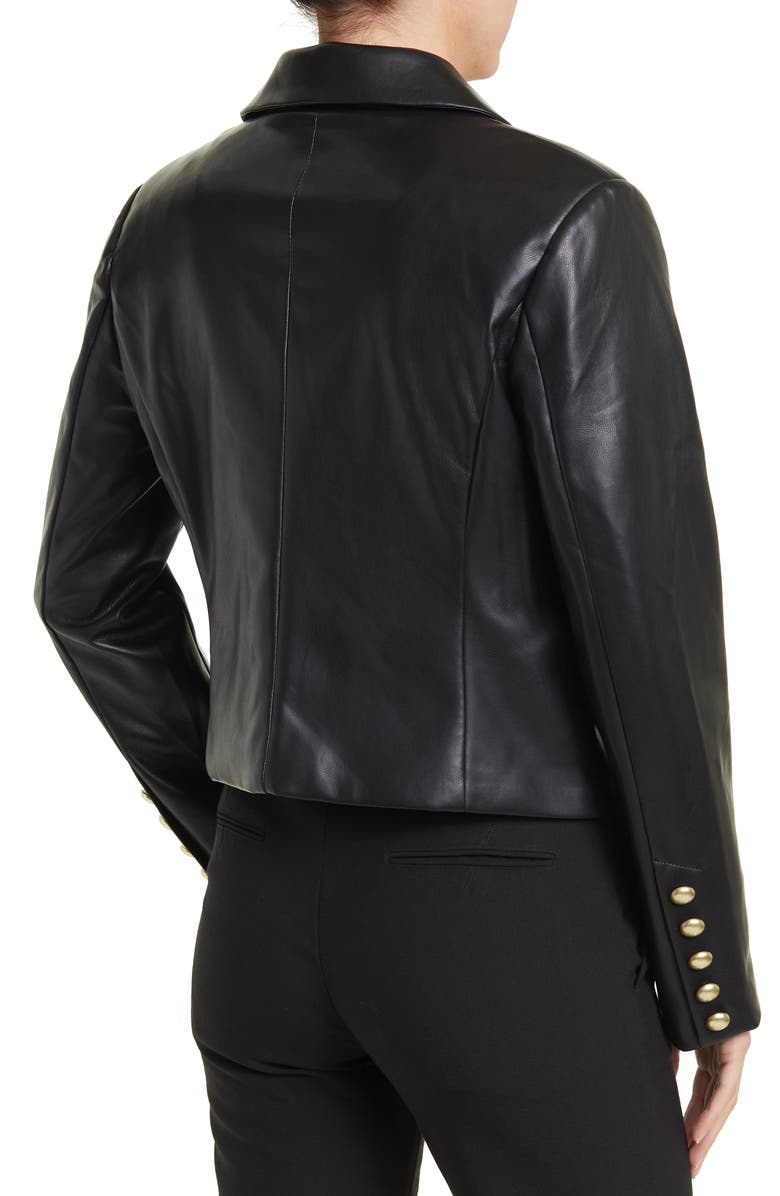 Avec Les Filles Double Breasted Faux Leather Blazer, Alternate, color, 