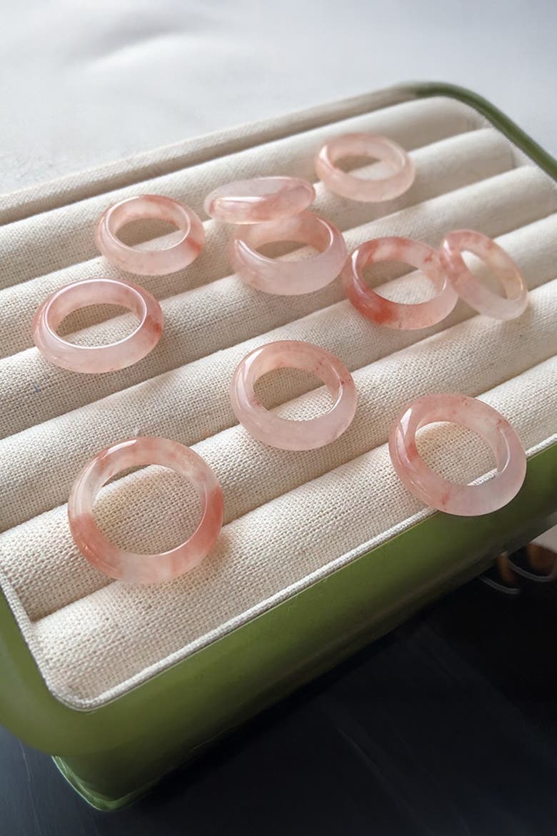 Peach Blossom Pink Gemstone Ring, Alternate, color, Pink