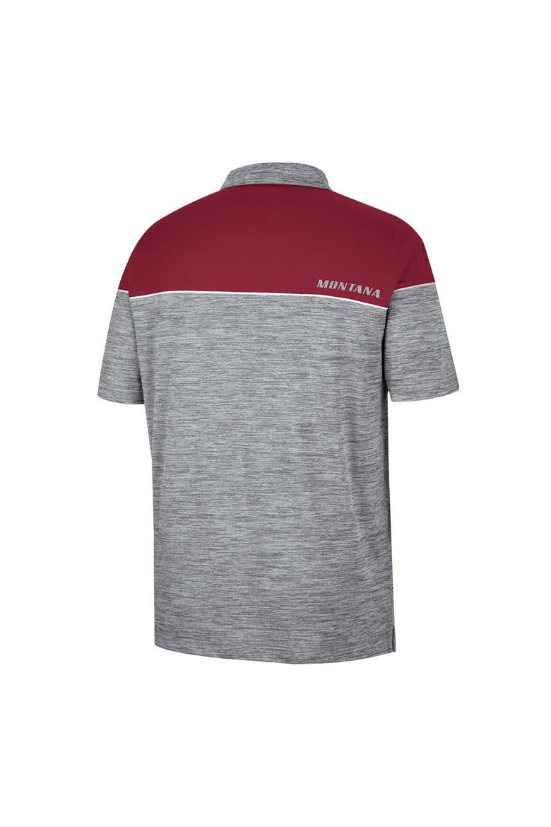 Men's Colosseum Heathered Gray/Maroon Montana Grizzlies Birdie Polo, Alternate, color, Heather Gray