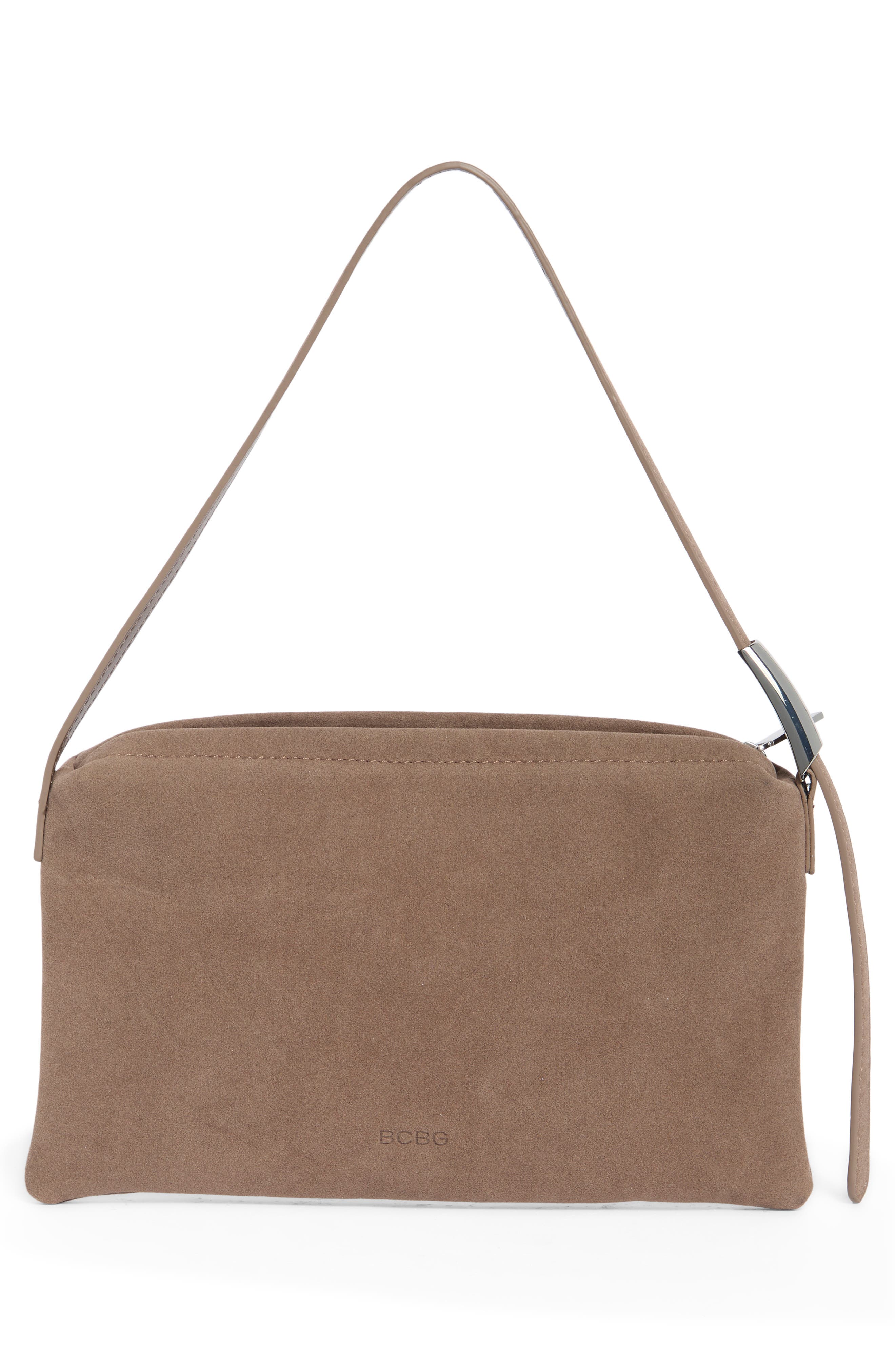 Drape Hodo Faux Suede Hobo, Alternate, color, MUSHROOM