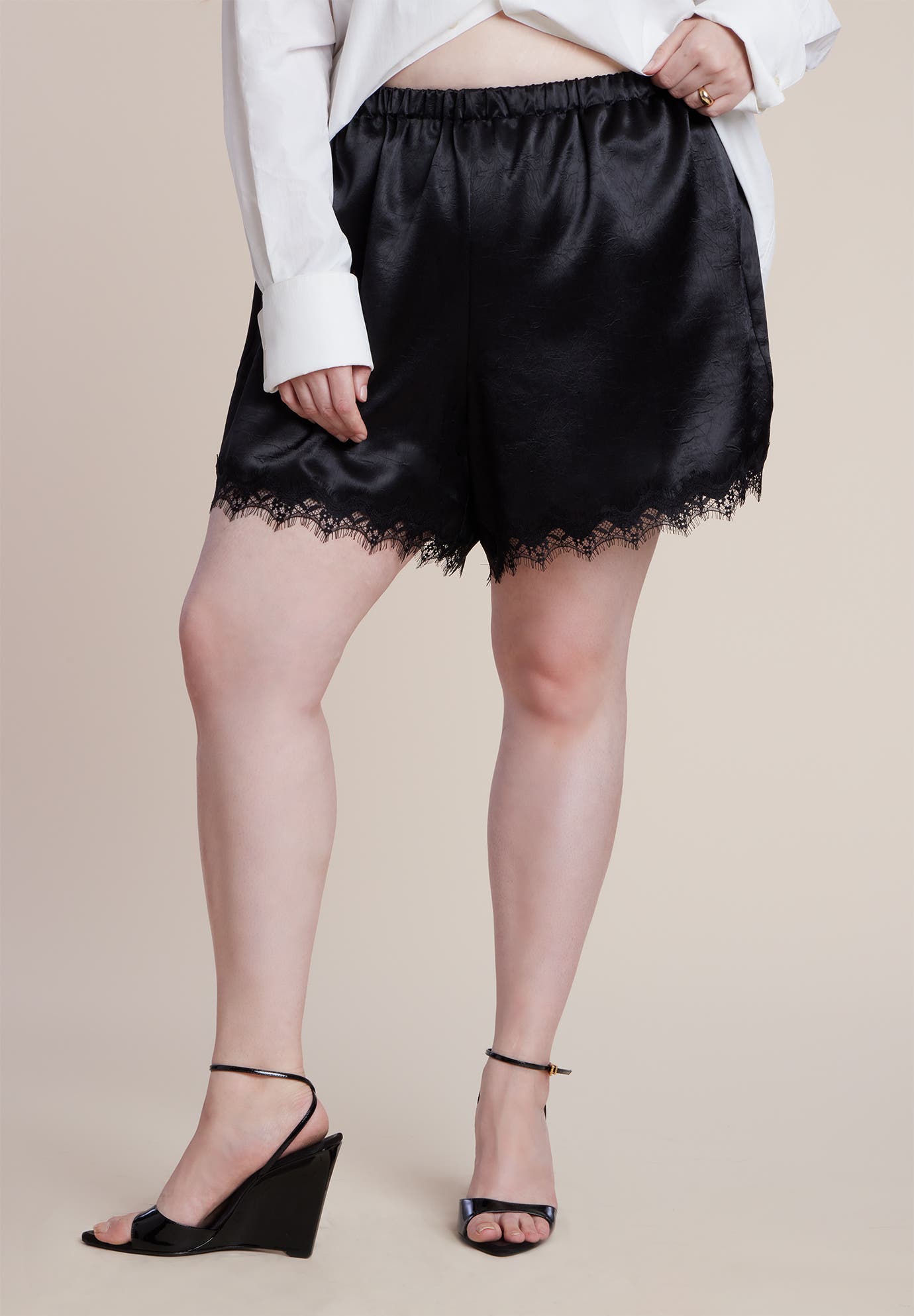 Satin Lace Trim Short - image 2