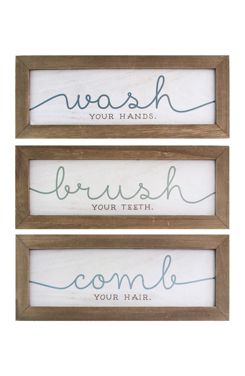 STRATTON HOME DECOR Bathroom Wall Art - Set of 3, Main, color, 