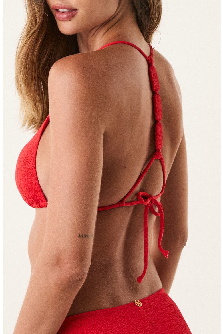 Alix Textured Bikini Top, Alternate, color, RED