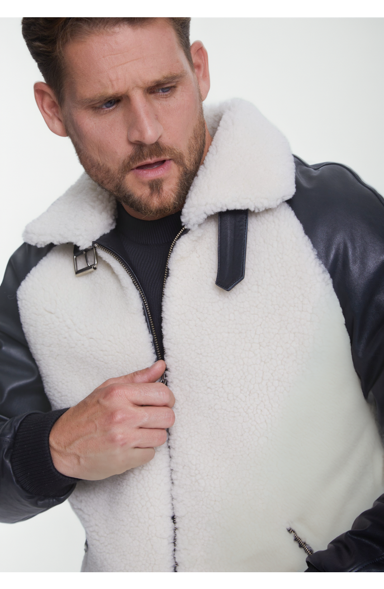 Furniq UK John Sheepskin Jacket, Alternate, color, Black