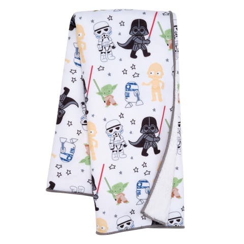 Star Wars Classic Fleece Baby Blanket - Yoda/Darth Vader/R2-D2/C-3PO
