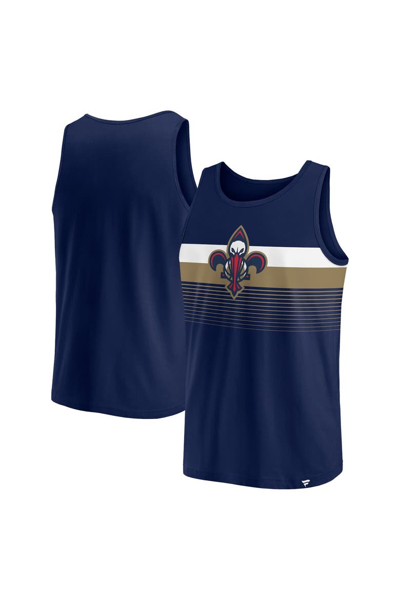 Men's Fanatics Branded Navy New Orleans Pelicans Wild Game Tank Top, Alternate, color, Navy
