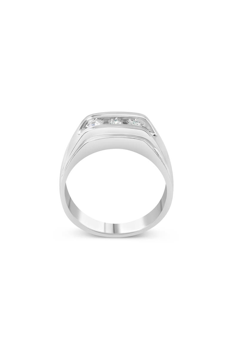 Men's Silver 1/3 Cttw Diamond Channel Set 3 Stone Ring Band, Alternate, color, Silver