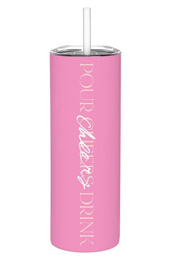 Creative Brands Pour Cheers Stainless Steel Skinny Tumbler In Pink
